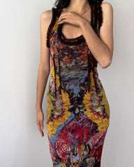 JazzHer Abstract Print Design Maxi Dress