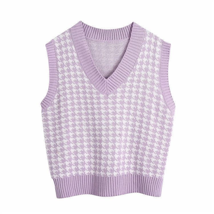 JazzHer Houndstooth knitted Sweater