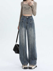 christmas outfit JazzHer Women Blue Baggy Jeans Harajuku Oversize Straight Denim Trousers Y2k 90s Vintage Japanese 2000s Style Jean Pants Trashy Clothes