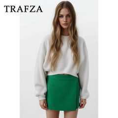 cold weather outfits JazzHer 2024 Spring Summer Casual Asymmetrical Women Skirts Fashion Vintage Solid High Waist Chic Mini Elegant Skirts