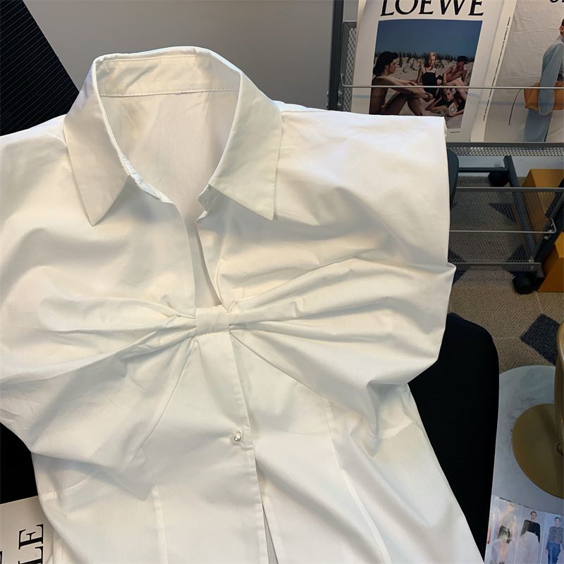 JazzHer 90s Vintage Clothes Women Summer Y2k Top T shirt Bow Crop Sexy Lace Casual Korea Short sleeve White Tees Bady Harajuku Femme Tee