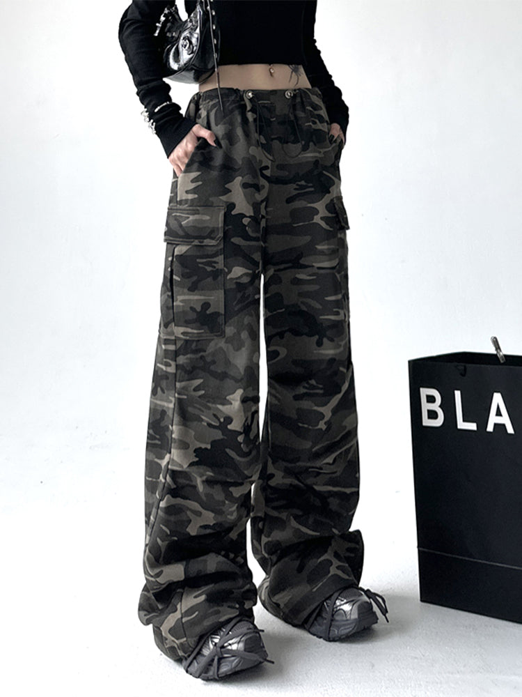 christmas outfit JazzHer Women's Baggy Camouflage Cargo Jeans Harajuku Oversize Denim Trousers Y2k Vintage Japanese 2000s Style Jean Pants Trashy Clothes