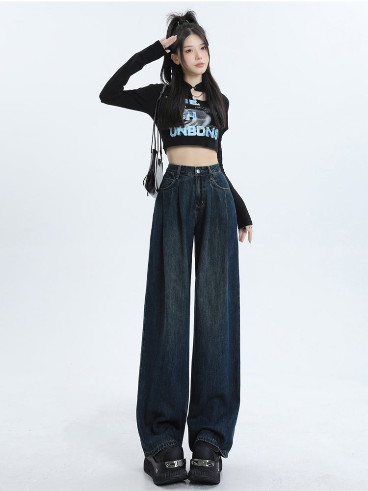 christmas outfit JazzHer Women's Blue Baggy Jeans Harajuku High Waist Denim Trousers Y2k Vintage Japanese 2000s Style Oversize Jean Pants Trashy Clothes