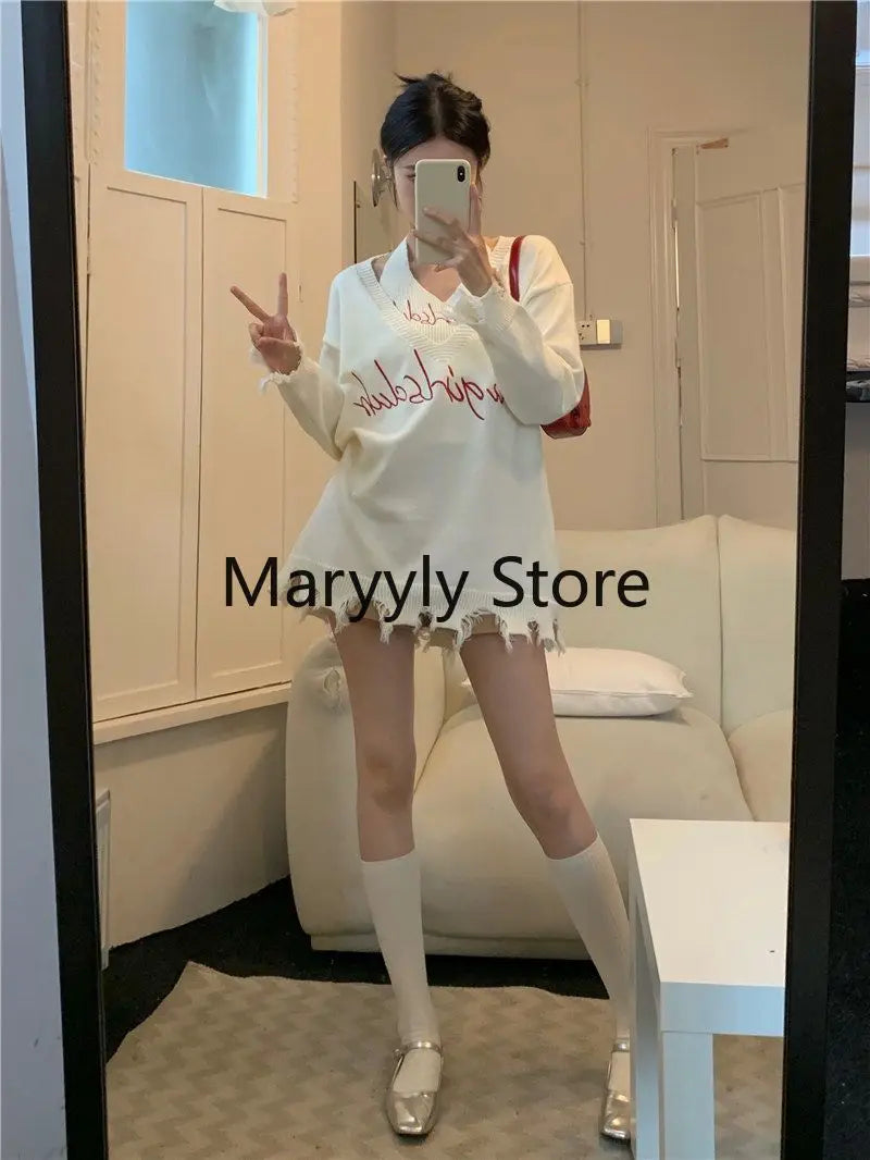 JazzHer 2025 Autumn Elegant Knitted Sweater Dress Women Casual Long Sleeve Y2k Korean Style Outwear 2 Piece Dress Set Party Pullover