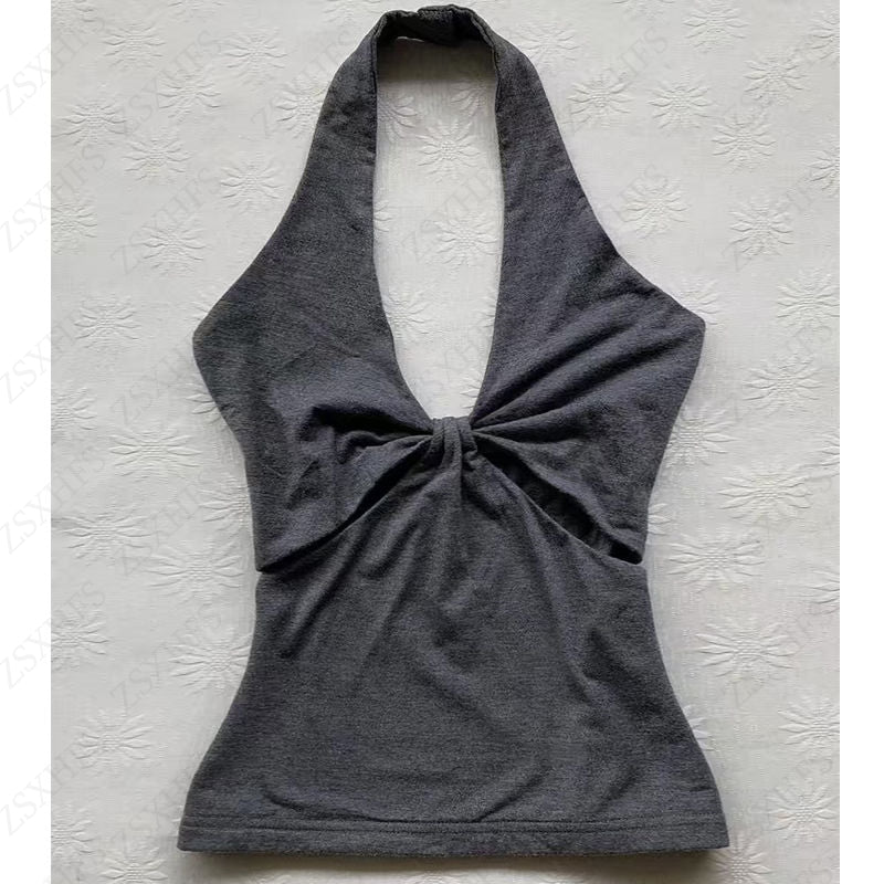 JazzHer Harajuku Camis Y2k Clothing Women Tank Tops Aesthetic Slim T shirt Korea Crop Top 2000s Vintage Clothes Femme Grunge Streetwear