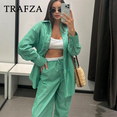 cold weather outfits JazzHer 2024 Spring Summer Casual Striped Women Suits Fashion Vintage Single Breasted Shirts+High Waist Drawstring Ladies Pants