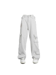 christmas outfit JazzHer Women's White Baggy Cargo Jeans Vintage Korean Cowboy Pants Harajuku High Waist Denim Trousers 90s Y2k 2000s Trashy Clothes 2025