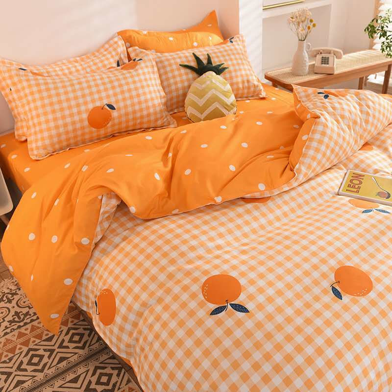 JazzHer Christmas Bedding Set Flat Sheet Duvet Cover Pillowcase Combination Green Tree Flower Home Textile Bed Linen Fashion