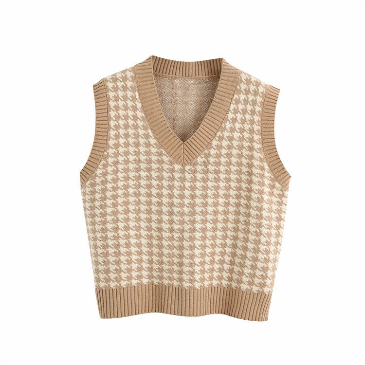 JazzHer Houndstooth knitted Sweater