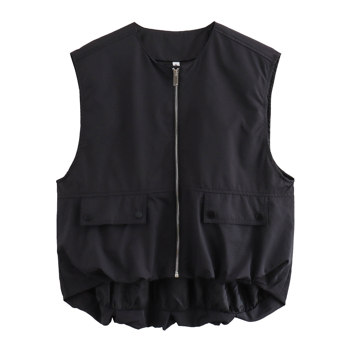 cold weather outfits JazzHer 2024 Spring Summer Casual Women Vests Fashion Vintage Solid Pockets Ruched O Neck Zippers Sleeveless Ladies Vests