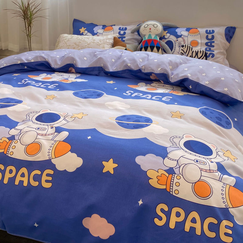 JazzHer Cute Cartoon Bedding Set Kids Adult Favorite Duvet Cover Pillowcase Bed Sheet Single Full Size Queen Girls Boys Bed Linens