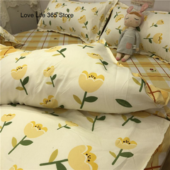 JazzHer Ins Style Fashion Butterfly Bedding Set For Girls Boys Double Size Flat Sheet Duvet Cover Pillowcase Bed Linen Home Textile