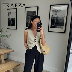 cold weather outfits JazzHer 2024 Spring Summer Casual Women Solid Suits Fashion Single Breasted Sleeveless V Neck Vests+Streetwear Chic Shorts