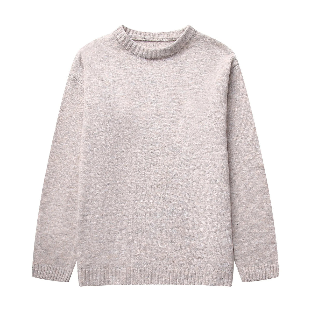 thanksgiving outfit JazzHer Pink Knitted Sweater For Women Loose O-neck Long Sleeve Pullover Casual Female Long Sleeve Crop Tops Fashion Streetwear Knitwear