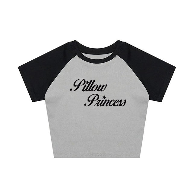 JazzHer Cute Streetwear Baby Tee Punk Letter Print Aesthetic Emo Girls Crop Tops Y2k Clothes Vintage Women's Sexy Slim Grunge T-shirt