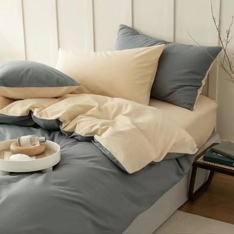 JazzHer Ins Style Bedding Set Nordic Single Double Flat Sheet Duvet Cover Pillowcase Soft Microfiber Full Queen Size Bed Linen