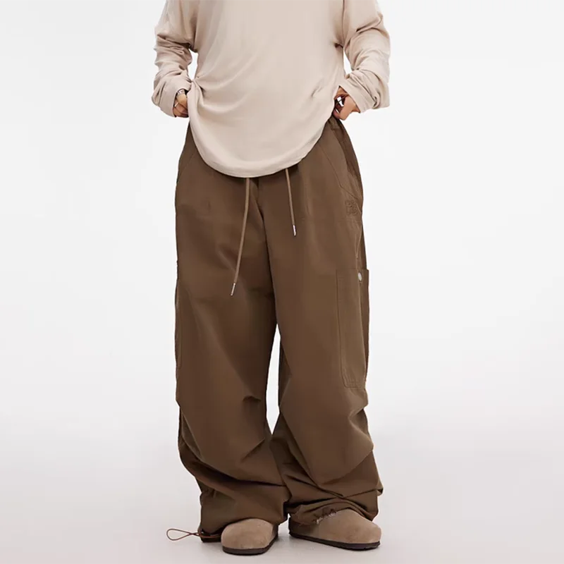 JazzHer Women Y2K Cargo Pants High Waist Hip Hop Trousers Black Big Pockets Casual Drawstring Harajuku Female Baggy Sweatpants Autumn