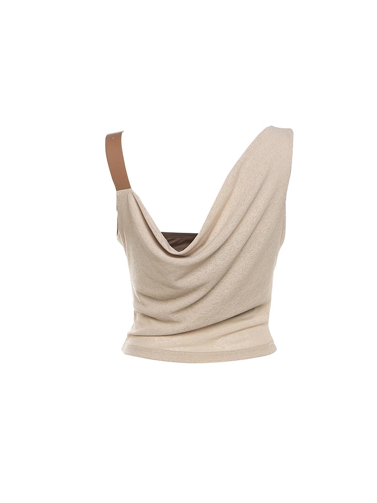 christmas outfit JazzHer Women's Brown Crop Tops Vintage Y2k Camisole 90s Aesthetic Wasteland Style Sleeveless Off Shoulder Corset Top 2000s Clothes 2025