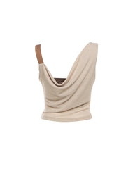 christmas outfit JazzHer Women's Brown Crop Tops Vintage Y2k Camisole 90s Aesthetic Wasteland Style Sleeveless Off Shoulder Corset Top 2000s Clothes 2025