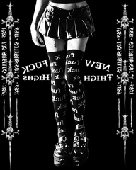 JazzHer Compression Stockings for Women Emo Lolita Cosplay Sexy Shoopy Knee Socks Tights Fetish Punk Harajuku Long Socks Woman Pantyhose