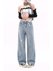 christmas outfit JazzHer Women's Y2k Baggy Bow Jeans Harajuku Oversize Denim Trousers Streetwear Vintage Japanese 2000s Style Jean Pants Trashy Clothes