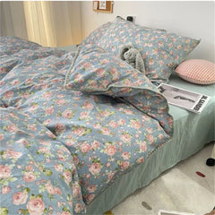 JazzHer Floral Dream Bedding Set Soft Cotton Duvet Cover Queen King Size Pillowcase Bed Linens