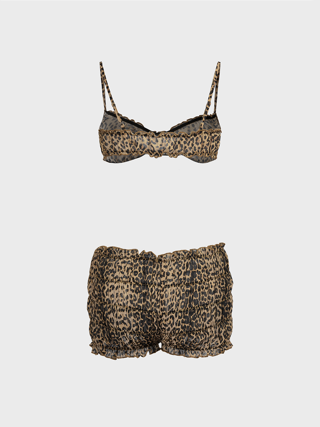 JazzHer 2024 New Chiffon Leopard Top With Pants Two-Piece Set