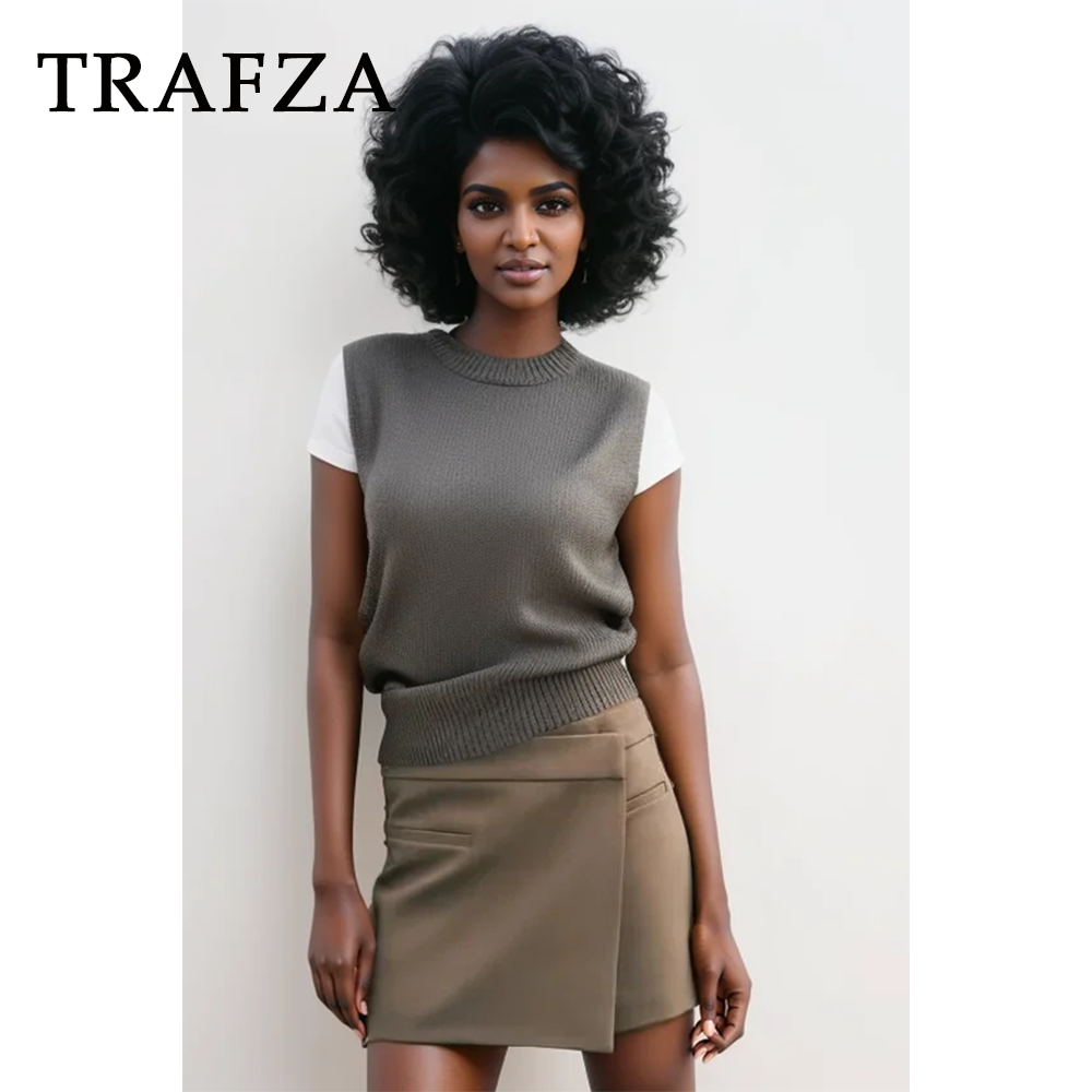 cold weather outfits JazzHer 2024 Spring Summer Casual Asymmetrical Women Skirts Fashion Vintage Solid High Waist Chic Mini Elegant Skirts