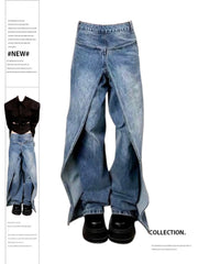 christmas outfit JazzHer Women's Patchwork Jeans Baggy Vintage Y2k Denim Trousers 90s Aesthetic 2000s Harajuku Oversize Wide Cowboy Pants Trashy Clothes