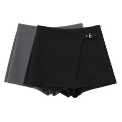 JazzHer Asymmetrical Skirt Pants Women's Shorts Mini  Hight Waist Zipper Woman Fashion Skirt Pants