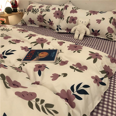 JazzHer Chinese Cute Panda Bedding Set Cartooon Bamboo Pattern Quilt Cover Sheets Full Size For Kids Adults Home Textile Soft Polyester