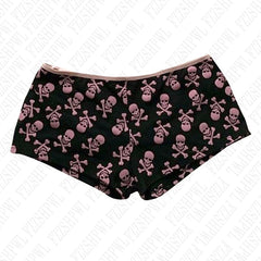 JazzHer Goth Skull Print Shorts Aesthetic Punk Rock Short Pants Y2K Summer Hot Girl Low Waist Shorts Pink Skull Shorts EMO Girl Harajuku