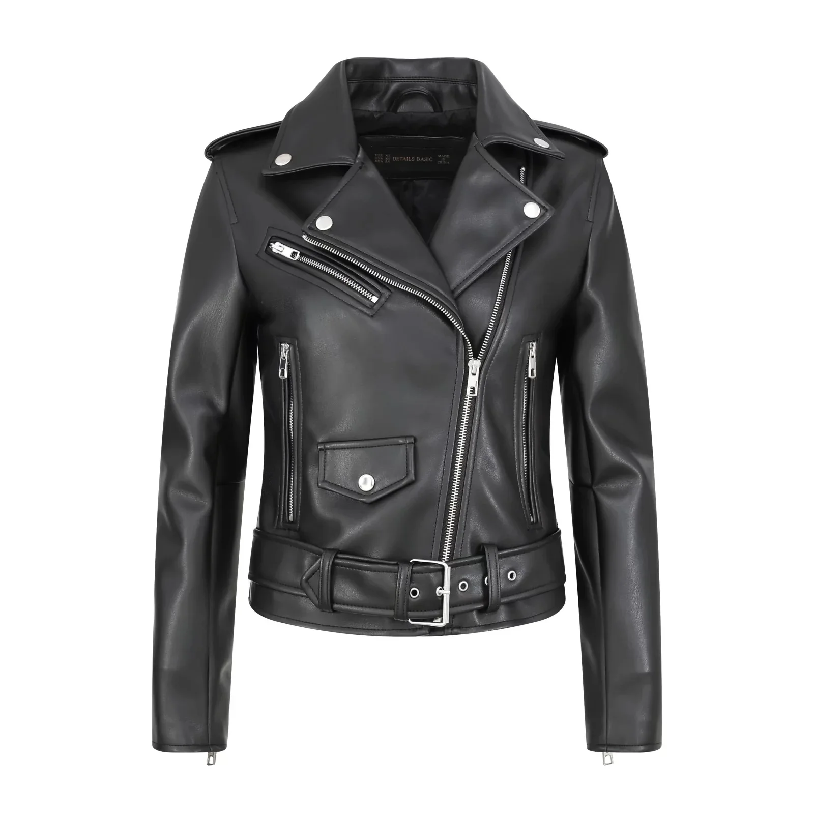 cold weather outfits JazzHer Trendy Motorcycle Style Genuine Leather Jacket Self-made Leather Coat Slimming Effect High Value For Money