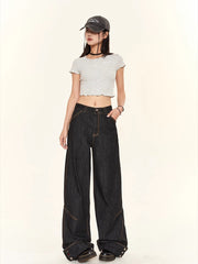 christmas outfit JazzHer Women's Y2k Baggy Jeans Harajuku Oversize Denim Trousers Streetwear Vintage Japanese 2000s Style Jean Pants Trashy Clothes 2025