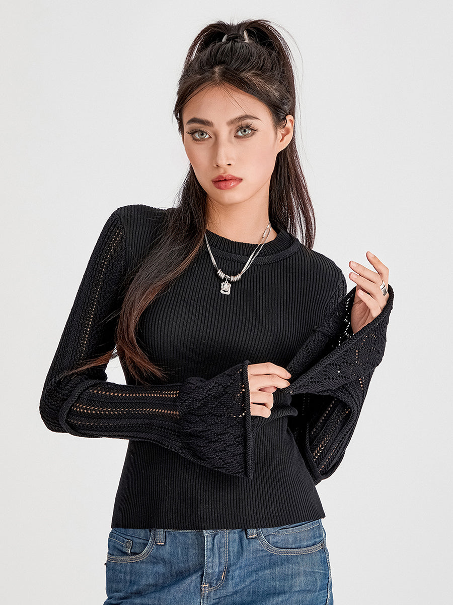 thanksgiving outfit JazzHer Women s Slim Fit Crop Sweater Tops Knit Long Sleeve Tight Top Solid Crewneck Cropped Sweater Knitted Top for Fall