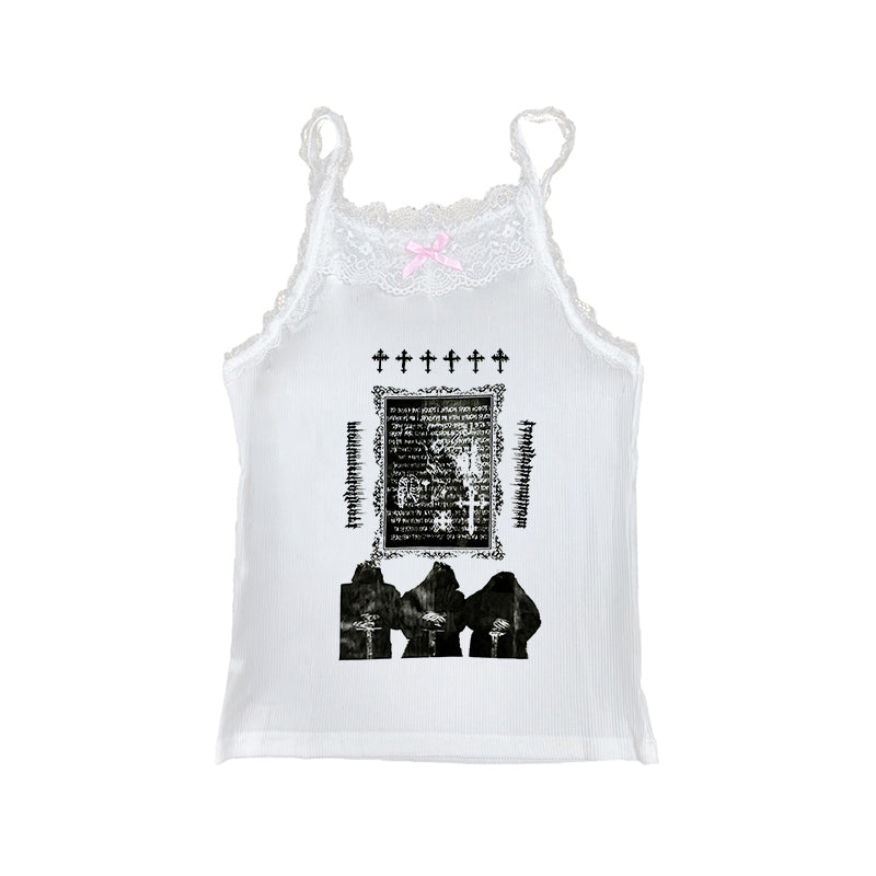 JazzHer Y2K Punk Rock Aesthetic Harajuku Retro Casual Tank Tops Gothic Emo Girls Sleeveless Crop Tops Sexy Chic Slim Fashion Streetwear