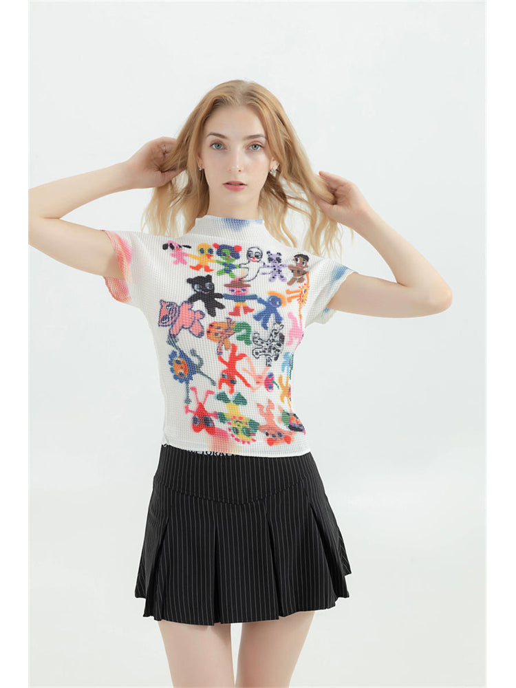 christmas outfit JazzHer Women's T-shirt Harajuku Korean Y2k Graphic Print Short Sleeve Tee Top Clothes Fashion Vintage Streetwear O-Neck T-shirts Summer