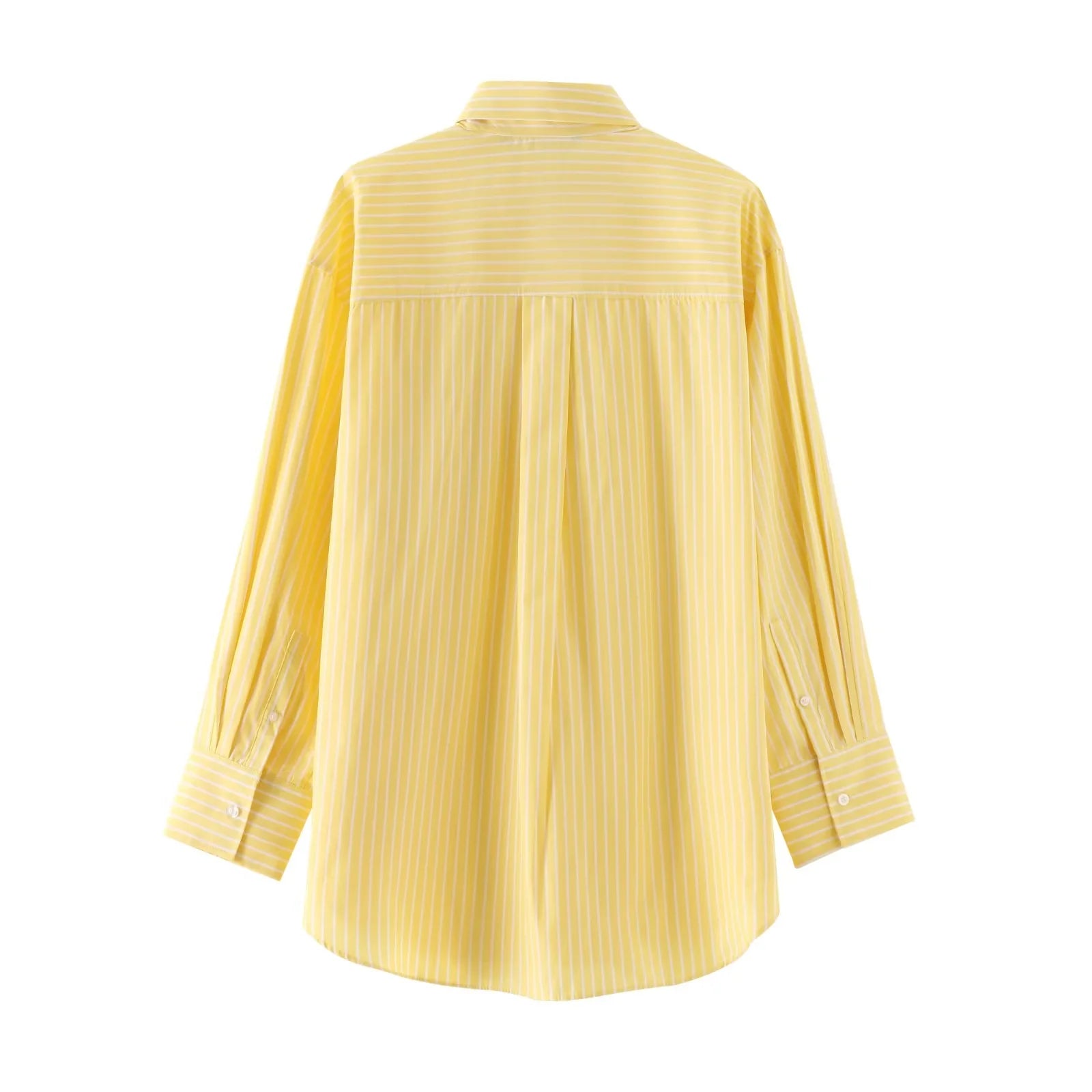 cold weather outfits JazzHer 2024 Spring Summer Casual Women Shirts Fashion Vintage Striped Thin Turn-down Collar Single Breasted Yellow Casual Shirts