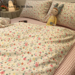 JazzHer Nordic Style Ins Avocado Green Bedding Set Cartooon Fruit Quilt Cover Polyester High Quality Comforter Full Size With Pillowcase