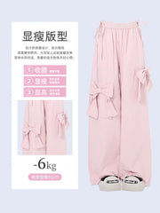 christmas outfit JazzHer Women Oversize Y2k Cargo Pants Baggy Vintage Streetwear Harajuku Pink Bow Pants High Waist Wide Leg Trouser 2000s Trashy Clothes