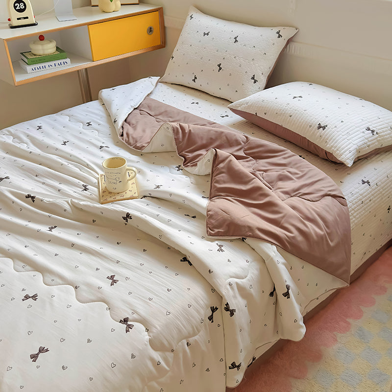 JazzHer 2024 New Summer Water Washed Glutinous Cotton Summer Bedding Cover Set of Four Pieces