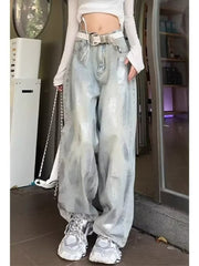 christmas outfit JazzHer Women's Grey Baggy Jeans Harajuku Oversize Denim Trousers Y2k Aesthetic Vintage Japanese 2000s Style Jean Pants Trashy Clothes