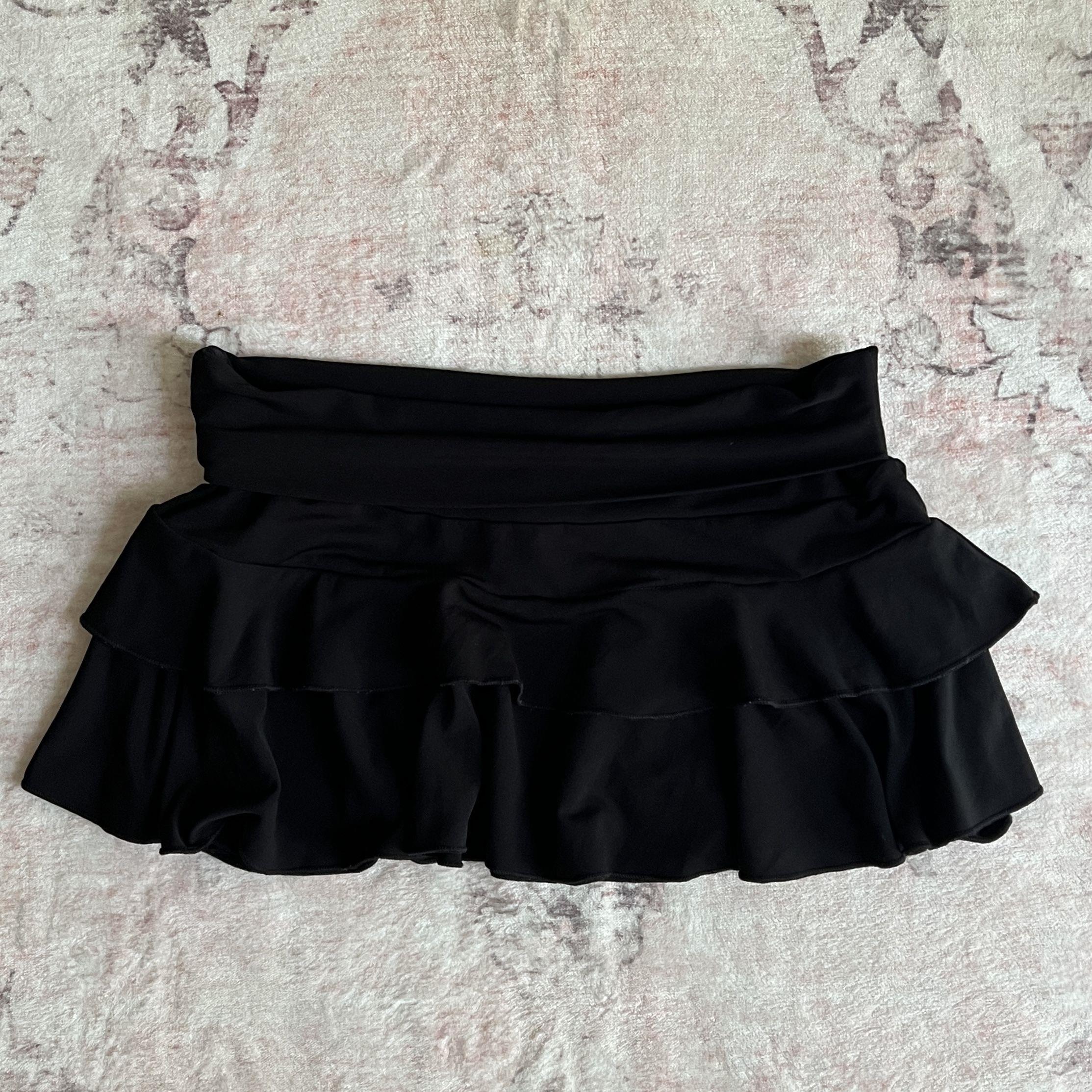 JazzHer Y2K Mini Skirt Ladies low waist layered pleated black sexy retro A-line pleated skirt casual short summer skirt emo