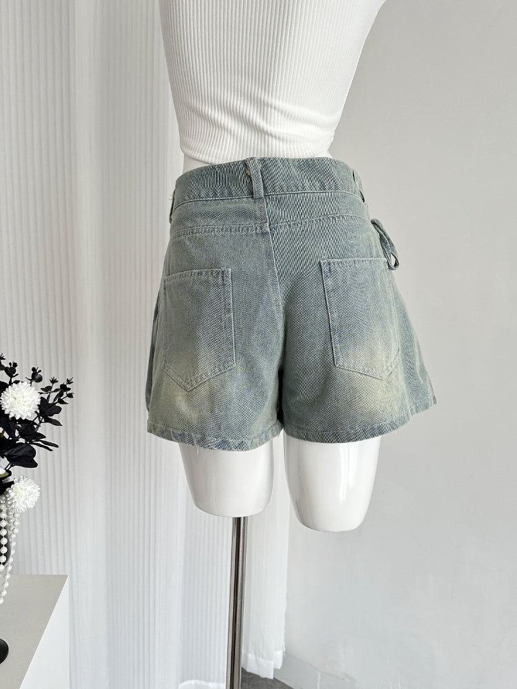 JazzHer Causal Retro Denim Skirt Office Lady 2000s Vintage Y2k Jeans Girl Slim A-line Hot Short Skirt 2025 Summner Korean Fashion Chic