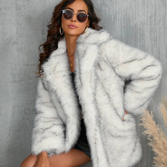 cold weather outfits JazzHer 2024 Autumn/Winter Women's Faux Fur Jacket Overcoat Artificial Hair For Collar Natural Leather Coat From China Mainland