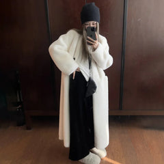 cold weather outfits JazzHer 2024 New Thickened Idle Style Women's Long Eco-Friendly Mink Fur Jacket Overcoat From China Mainland True Leather Fur