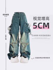 christmas outfit JazzHer Women Blue Cargo Jeans Baggy Vintage 90s Aesthetic High Waist Cowboy Pants Harajuku Denim Trousers Y2k Trashy 2000s Clothes 2025