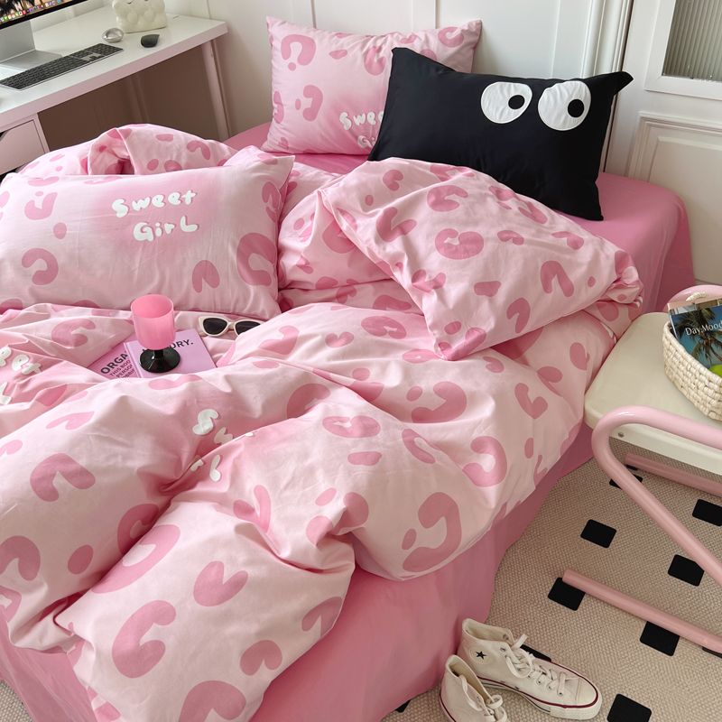 JazzHer Kawaii Cartoon Bedding Set No Filling New Arrival Soft Boys Girls Single Double Duvet Cover Flat Sheet Pillowcase Kit