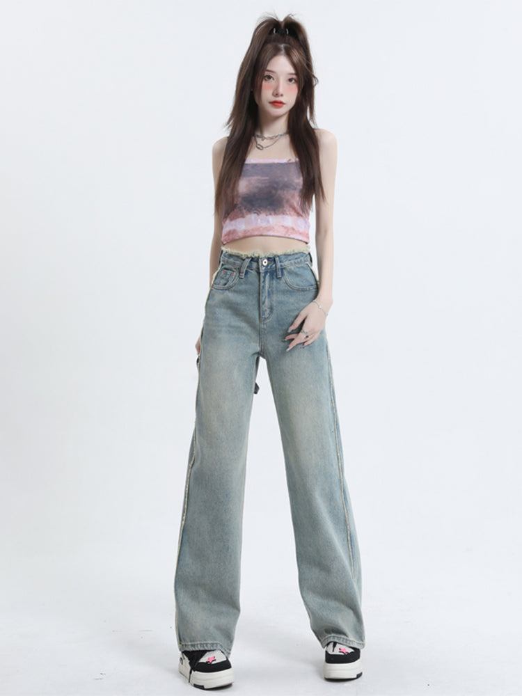 christmas outfit JazzHer Women's Blue Baggy Jeans Harajuku Oversize Denim Trousers Japanese 2000s Style Y2k 90s Vintage Jean Pants Trashy Clothes 2025