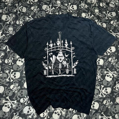 JazzHer 2000s affliction High Street Shirts women's Graphic Gothic Print  T Shirt Harajuku Gothic Round Neck Short Sleeve Tops New Y2k